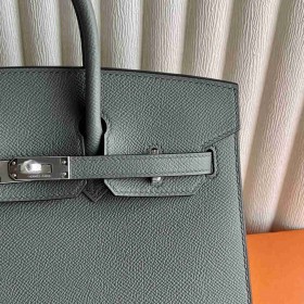 Hermes Birkin 25 Sellier Handmade Bag in Gris Meyer Epsom Calfskin