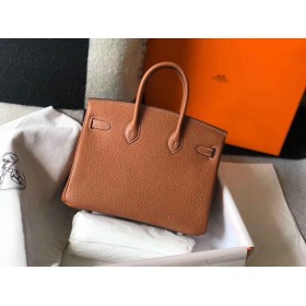 Hermes Birkin 25cm Bag In Gold Clemence Leather GHW