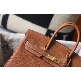 Hermes Birkin 25cm Bag In Gold Clemence Leather GHW