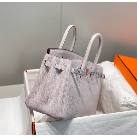 Hermes Birkin 25cm Bag In Mauve Pale Clemence Leather PHW