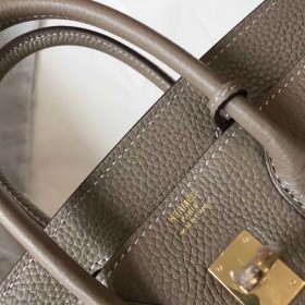 Hermes Birkin 25cm Bag In Tourterelle Clemence Leather GHW