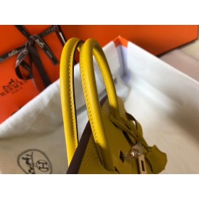 Hermes Birkin 25cm Bag In Yellow Clemence Leather GHW