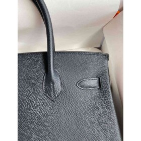 Hermes Birkin 30 Retourne Handmade Bag In Black Epsom Calfskin