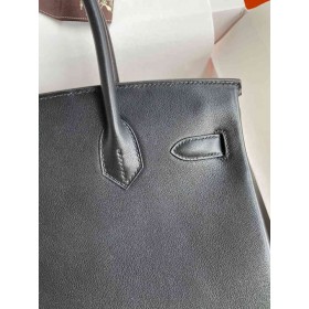 Hermes Birkin 30 Retourne Handmade Bag In Black Swift Leather
