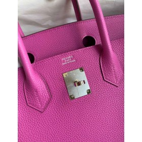 Hermes Birkin 30 Retourne Handmade Bag In Magnolia Clemence Leather
