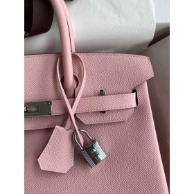 Hermes Birkin 30 Retourne Handmade Bag In Rose Sakura Epsom Calfskin