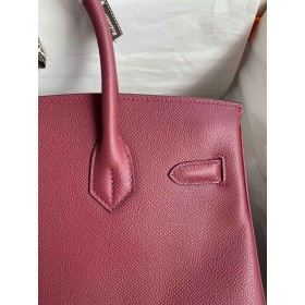 Hermes Birkin 30 Retourne Handmade Bag In Ruby Epsom Calfskin