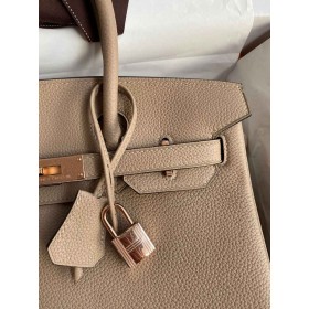 Hermes Birkin 30 Retourne Handmade Bag In Trench Clemence Leather