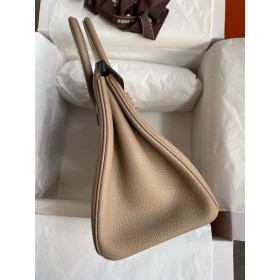 Hermes Birkin 30 Retourne Handmade Bag In Trench Clemence Leather