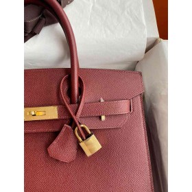 Hermes Birkin 30 Sellier Handmade Bag in Rouge H Epsom Calfskin