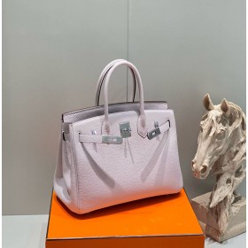 Hermes Birkin 30cm Bag In Mauve Pale Clemence Leather PHW