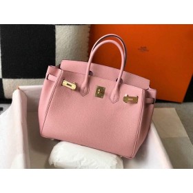 Hermes Birkin 30cm Bag In Pink Clemence Leather GHW