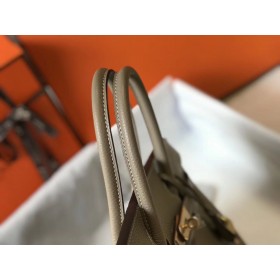 Hermes Birkin 30cm Bag In Tourterelle Clemence Leather GHW