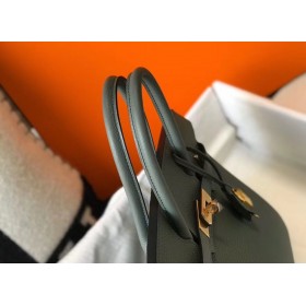 Hermes Birkin 30cm Bag In Vert Amande Clemence Leather GHW