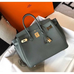 Hermes Birkin 30cm Bag In Vert Amande Clemence Leather GHW