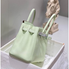 Hermes Birkin 30cm Bag In Vert Fizz Clemence Leather PHW