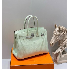 Hermes Birkin 30cm Bag In Vert Fizz Clemence Leather PHW