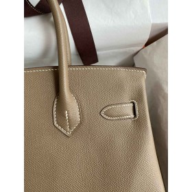 Hermes Birkin 35 Retourne Handmade Bag in Taupe Epsom Calfskin