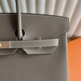 Hermes Birkin 35 Verso Retourne Handmade Bag in Etoupe Epsom Calfskin