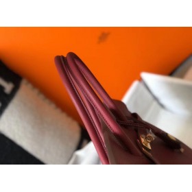 Hermes Birkin 35cm Bag In Bordeaux Clemence Leather GHW