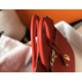 Hermes Birkin 35cm Bag In Red Clemence Leather GHW