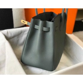 Hermes Birkin 35cm Bag In Vert Amande Clemence Leather GHW