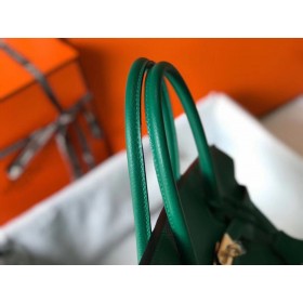 Hermes Birkin 35cm Bag In Vert Vertigo Clemence Leather GHW