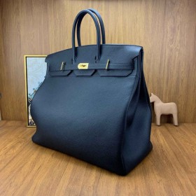 Hermes Birkin HAC 50 Handmade Bag in Black Clemence Leather