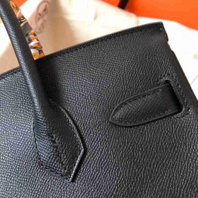 Hermes Birkin 30 Handmade Bag In Black Epsom Leather