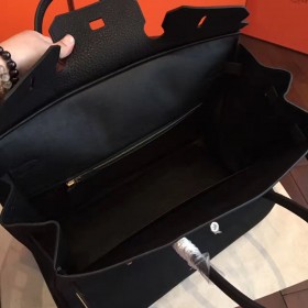 Hermes Birkin 40 Handmade Bag In Black Clemence Leather