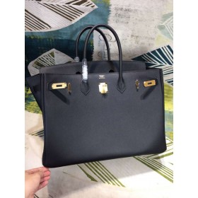 Hermes Birkin 40 Handmade Bag In Black Epsom Leather
