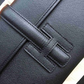 Hermes Jige Elan 29 Clutch Bag In Black Epsom Calfskin