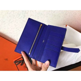 Hermes Blue Electric Epsom Bearn Gusset Wallet