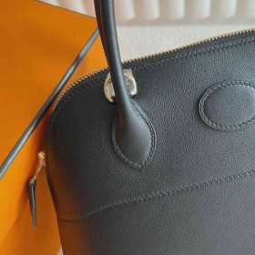 Hermes Bolide 1923 27 Handmade Bag in Black Swift Calfskin
