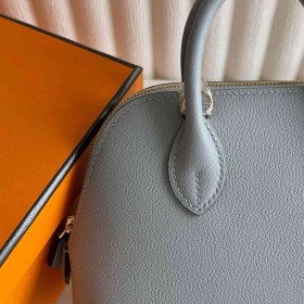 Hermes Bolide 1923 Mini Handmade Bag in Blue Glacier Evercolor Calfskin