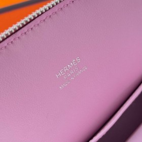 Hermes Bolide 1923 Mini Handmade Bag In Mauve Sylvestre Chevre Mysore Leather