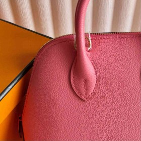 Hermes Bolide 1923 Mini Handmade Bag in Rose Azalee Chevre Mysore Goatskin