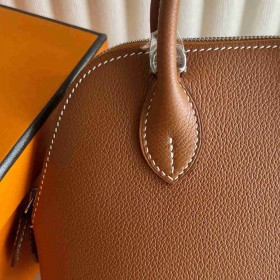 Hermes Bolide 1923 Mini Verso Handmade Bag in Gold Evercolor Calfskin