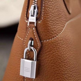 Hermes Bolide 31 Handmade Bag In Gold Clemence Leather
