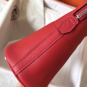 Hermes Bolide 31 Handmade Bag In Red Clemence Leather