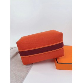 Hermes Bride-a-Brac Large Case in Orange Canvas