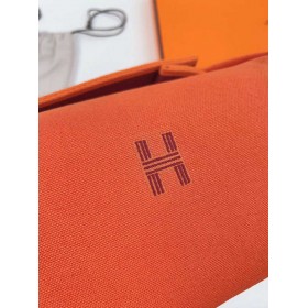 Hermes Bride-a-Brac Large Case in Orange Canvas