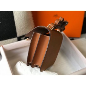 Hermes Brown Constance MM 24cm Epsom Leather Bag