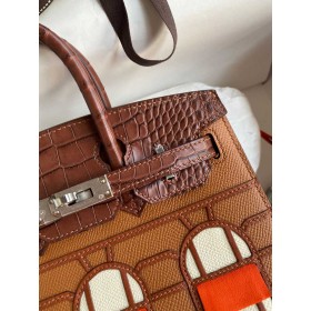 Hermes Brown Sac Faubourg Birkin 20 Sellier Limited Edition Bag