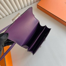 Hermes Constance 1-18 Mirror Bag In Violet Ostrich Leather
