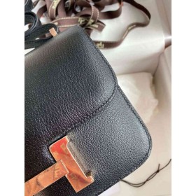 Hermes Constance 18 Handmade Bag In Black Chevre Mysore Leather