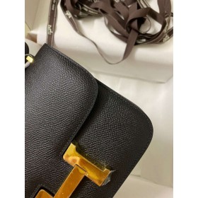 Hermes Constance 18 Handmade Bag In Black Epsom Calfskin