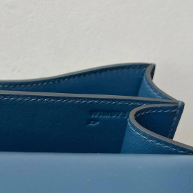 Hermes Constance 18 Handmade Bag in Bright Blue Chevre Mysore Leather