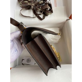 Hermes Constance 18 Handmade Bag In Chocolat Epsom Calfskin