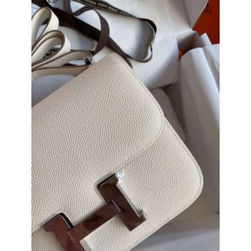 Hermes Constance 18 Handmade Bag In Craie Epsom Calfskin
